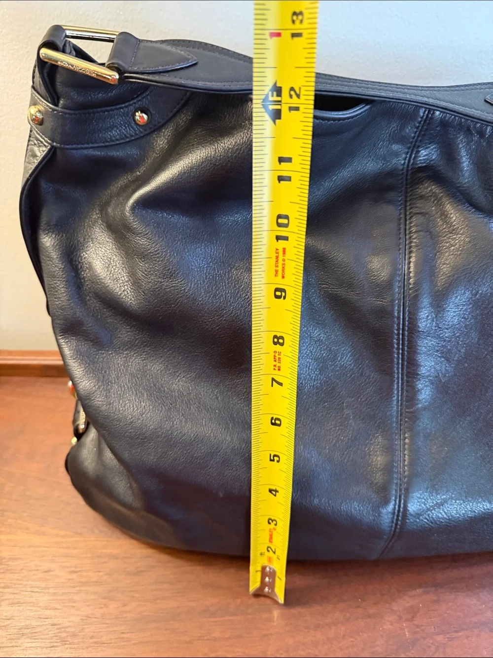 Rebecca Minkoff Black Leather Hobo with Gold-Tone Accents